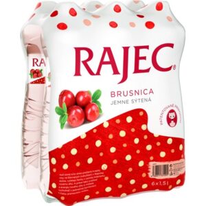 RAJEC Pramenitá voda brusnica 6 x 1,5 l vratná PET fľaša