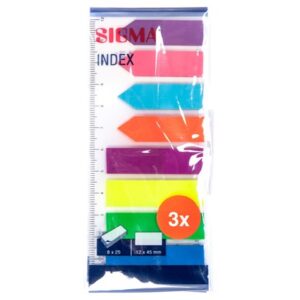 SIGMA Index samolepiaci 12x45mm neón 3 ks