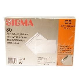 SIGMA Obálka C5 samolepiaca biela 100 ks