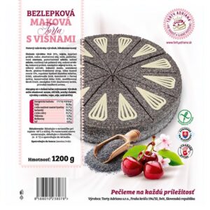 TORTY ADRIANA Torta maková s višňami mraz. 1200 g