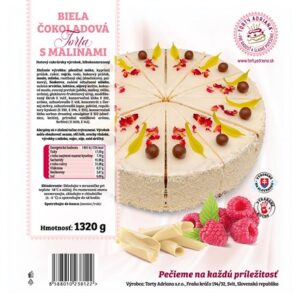 TORTY ADRIANA Torta s bielou čokoládou a malinami mraz. 1320 g